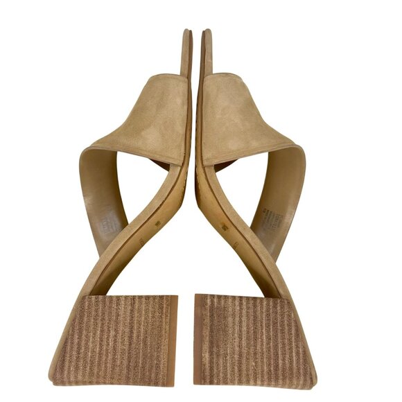 Vince Camuto Tan Suede Leather Jinani Asymmetrical Block-Heel Sandal Size 10 NEW - Picture 7 of 12